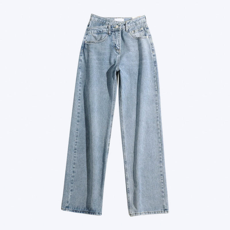 Loose Mopping Trousers With High Waist Drape