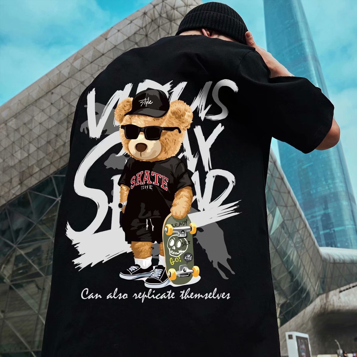 Men's Fashion Bear Short-sleeved T-shirt