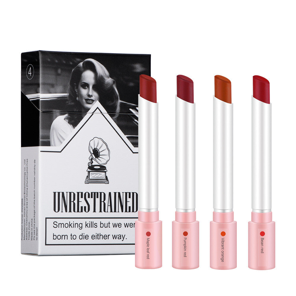 Creative Lipstick Set 4 Colors Matte Long Lasting Waterproof Matt Lip Stick Tube Nude, Red Lips Makeup