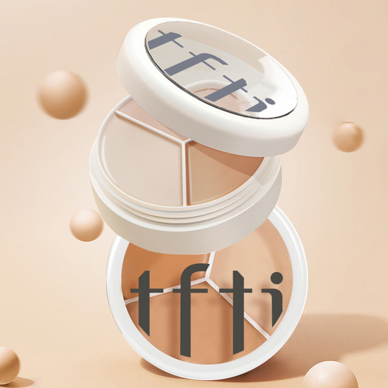 TFTI Three Colors Concealer: Concealer Palette for Covering Facial Spots, Acne Marks, and Dark Circles.