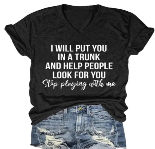 Women's Cotton-like Printed Short Sleeve