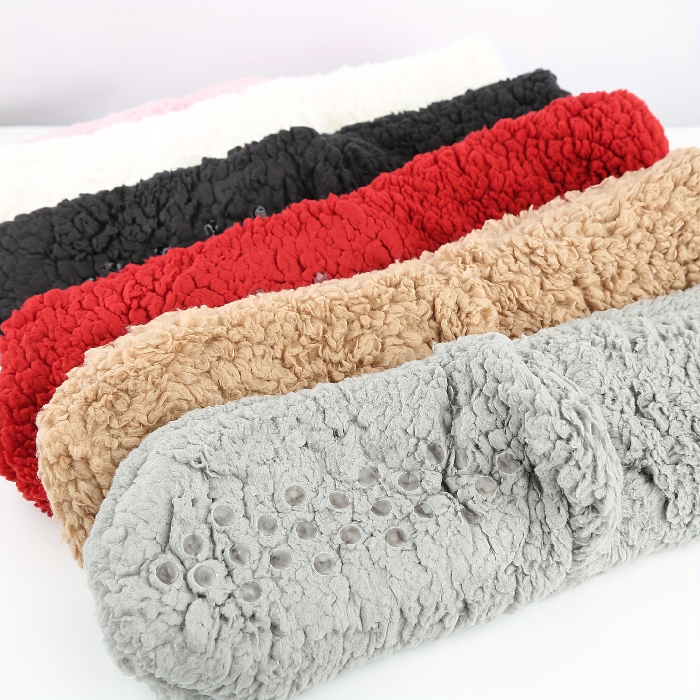 Cute Cartoon Bear Fuzzy Socks For Women, Comfortable Winter Soft Warm Slipper Socks