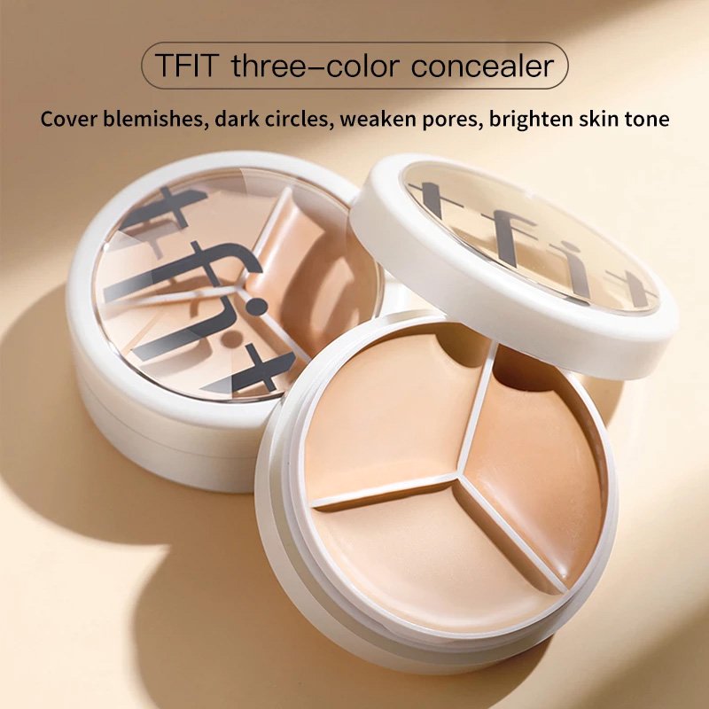 TFTI Three Colors Concealer: Concealer Palette for Covering Facial Spots, Acne Marks, and Dark Circles.