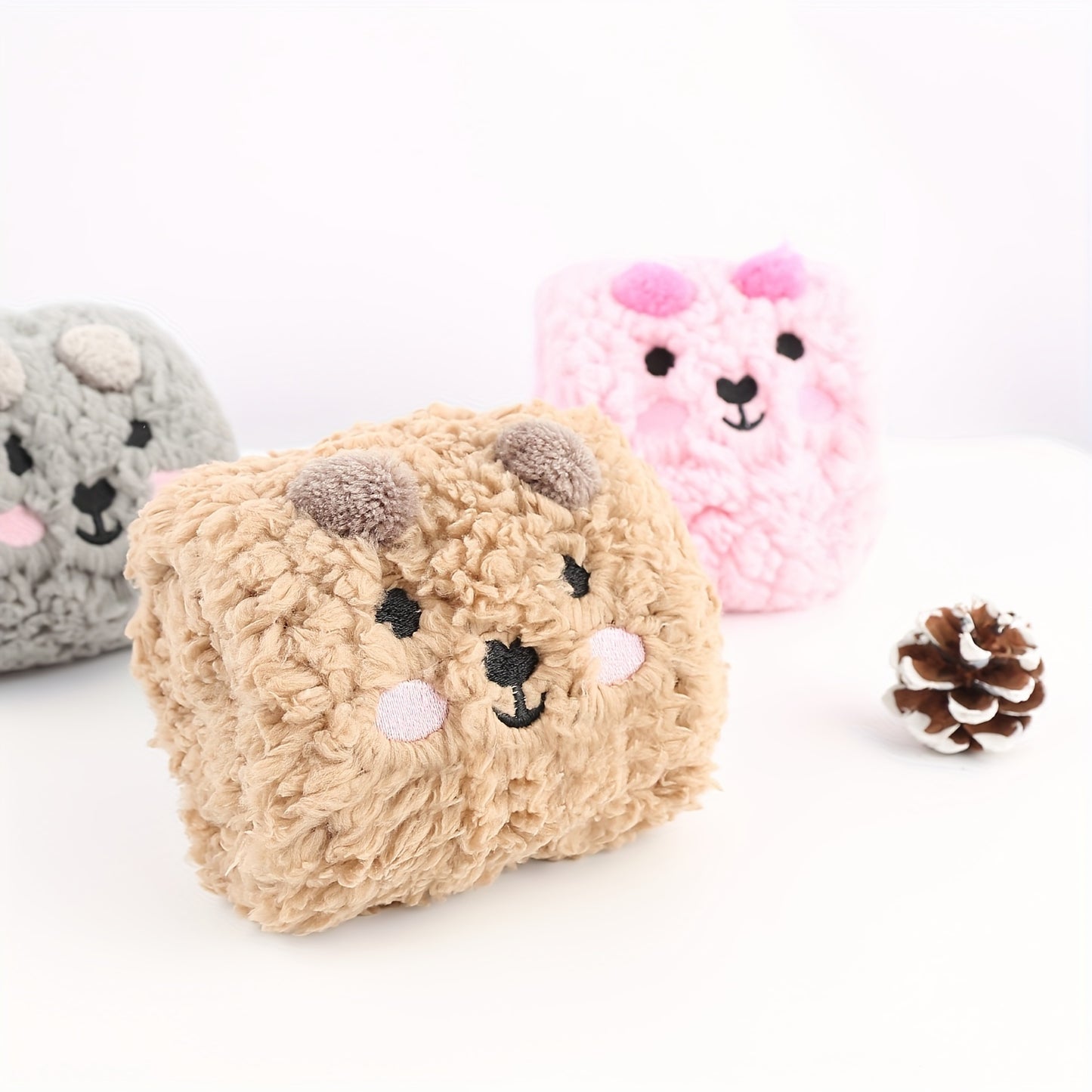 Cute Cartoon Bear Fuzzy Socks For Women, Comfortable Winter Soft Warm Slipper Socks