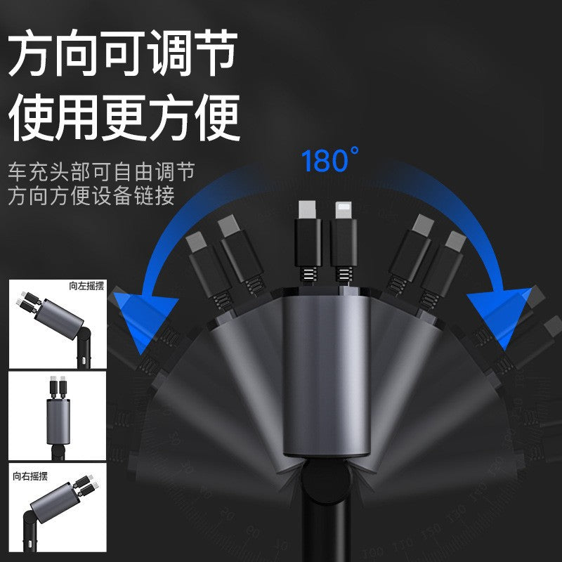 Metal Car Charger 100W Super Fast Charging Car Cigarette Lighter USB And TYPEC Adapter