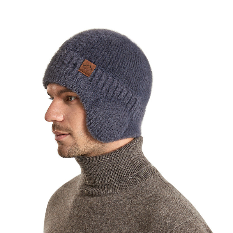 Winter Warm Plush Knitted Cold-proof Earflaps Slipover Hat