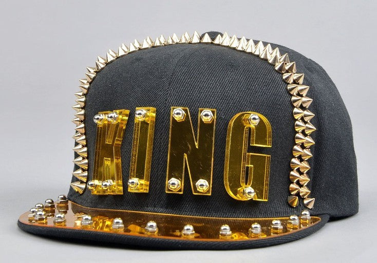 Hip-hop Flat-brimmed Cap Acrylic Letter Punk