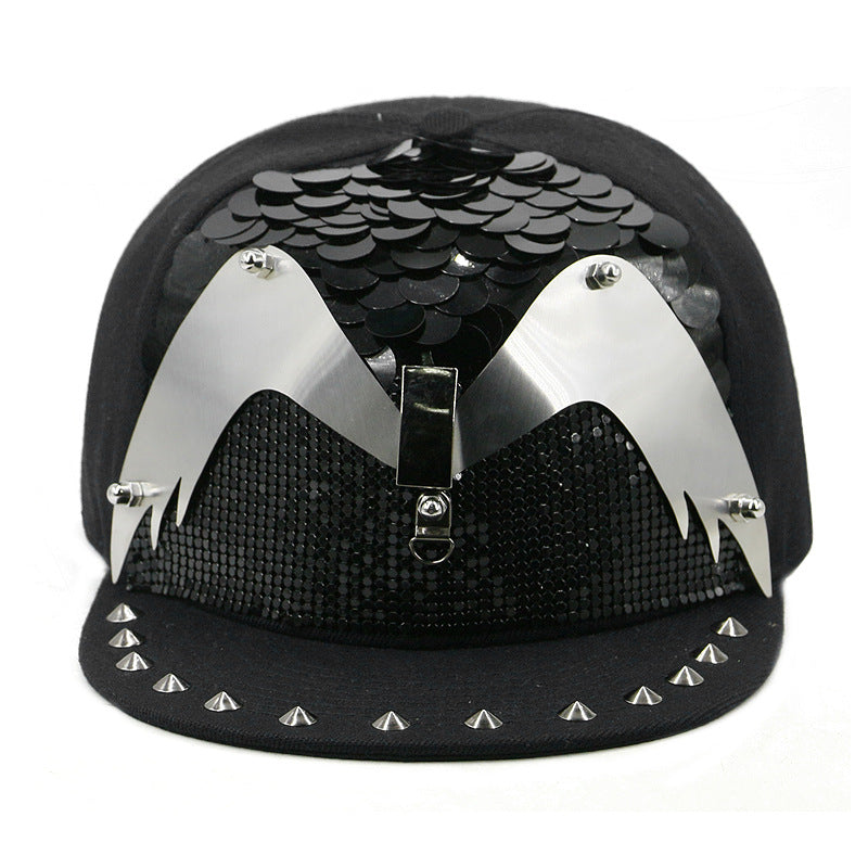 European And American Harajuku Style Hat Nail Cross Skull Rivet