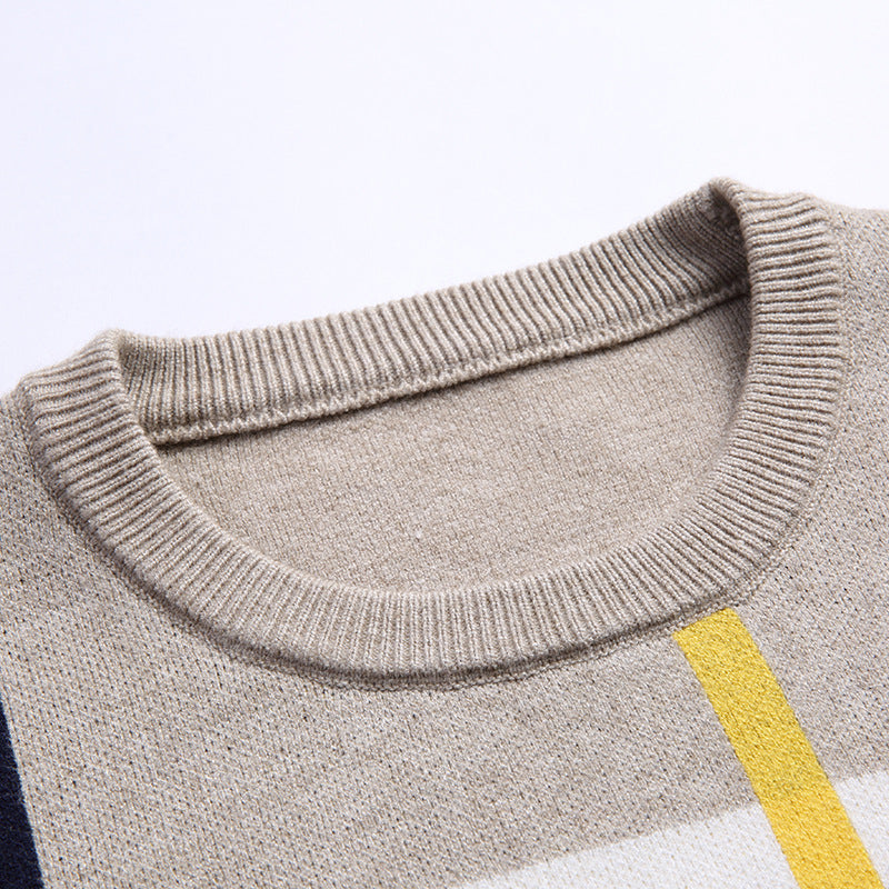 Colorblock crew neck sweater