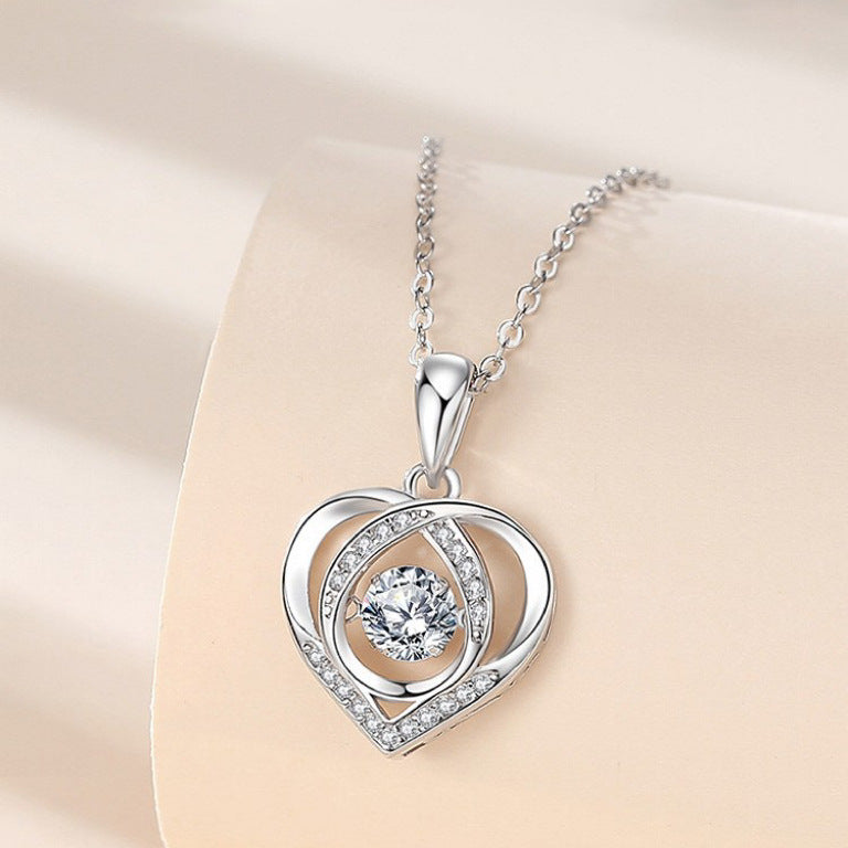 Silver 925 Heart-shaped luxury Necklace for Women