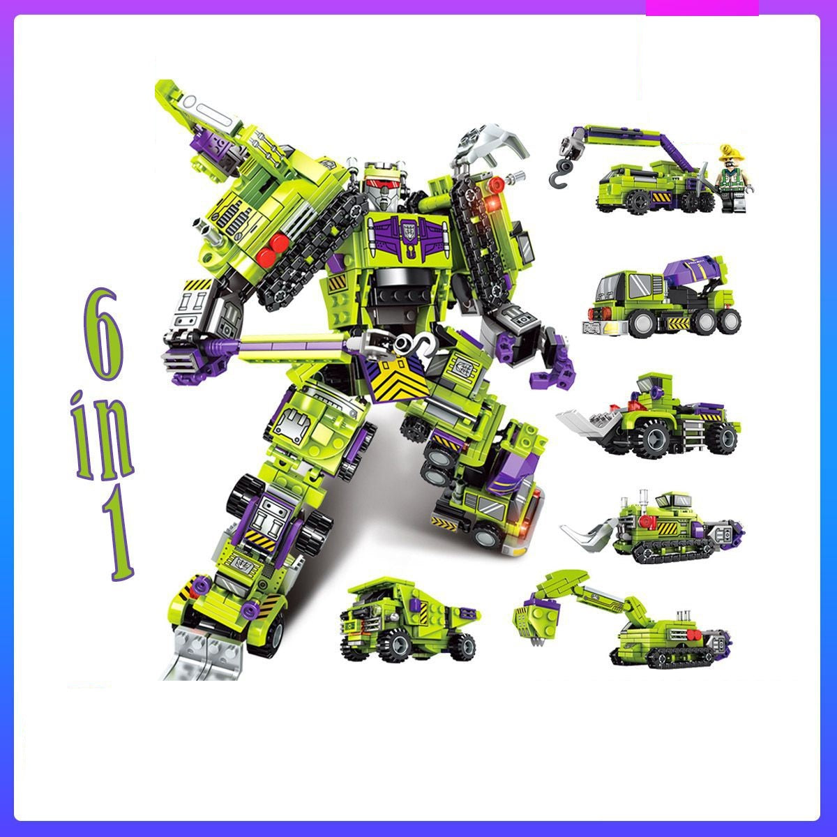 Steel Mecha Product Becomes Hercules 6-in-1 Puzzle Assembly Building Block Toy