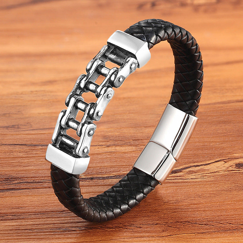 Custom Leather Braided Bracelet for men