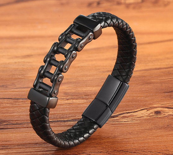 Custom Leather Braided Bracelet for men