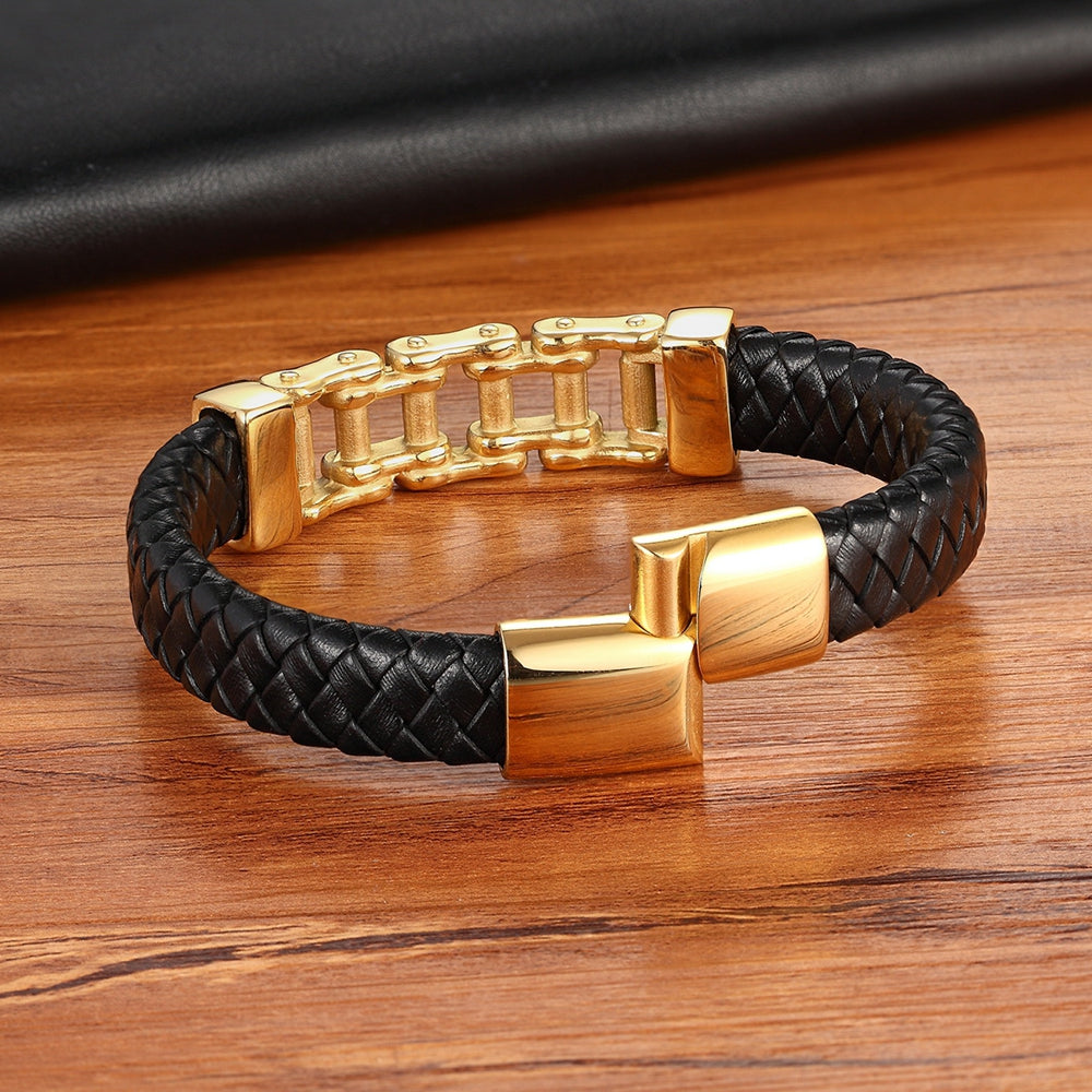 Custom Leather Braided Bracelet for men