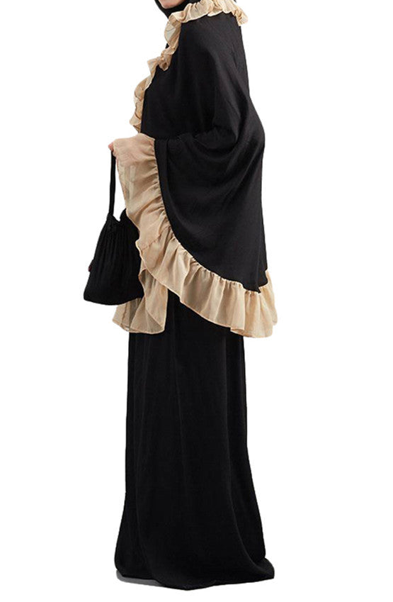 Muslim Kids Ramadan Girls Long Sleeve Dress Hijab Abaya Robe Arab Dubai Children Kaftan Headscarf Islamic Kids Robe Jilbab