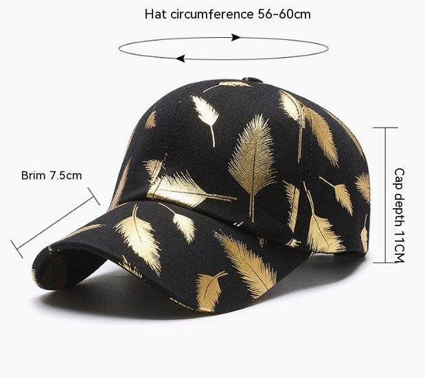 Bronzing Feather Peaked Cap Men's Outdoor Sports Sun-proof Hat Baseball Cap