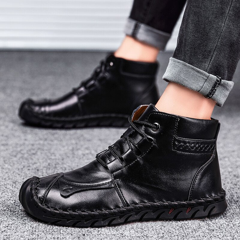 Leather shoes leather men casual shoes