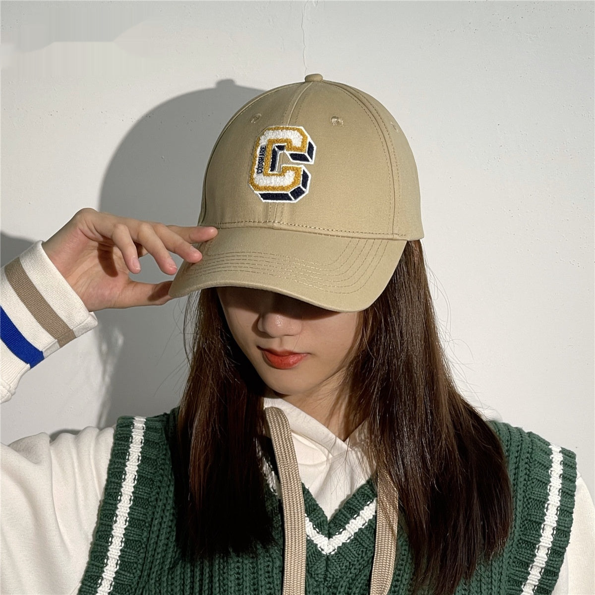 C Letter Hard Crown Baseball Cap Female