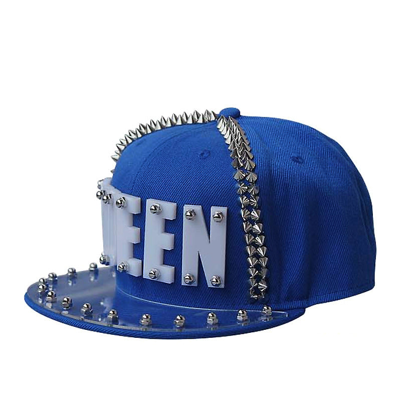 Hip-hop Flat-brimmed Cap Acrylic Letter Punk