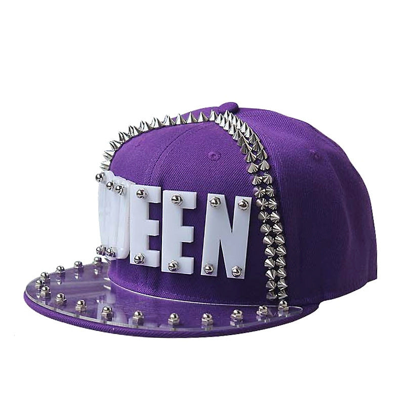 Hip-hop Flat-brimmed Cap Acrylic Letter Punk