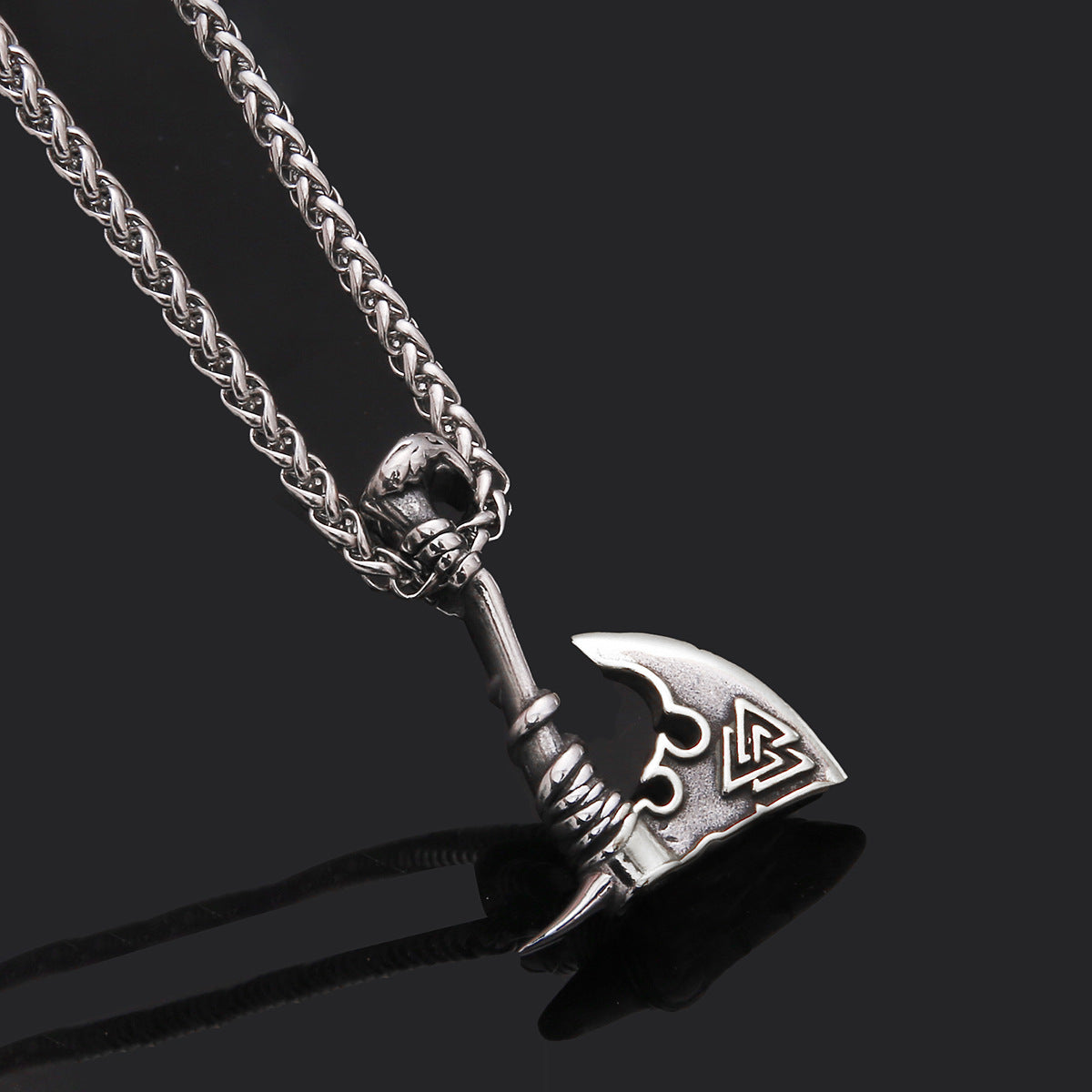 Axe Pendant Titanium Steel Orchid Chain Men