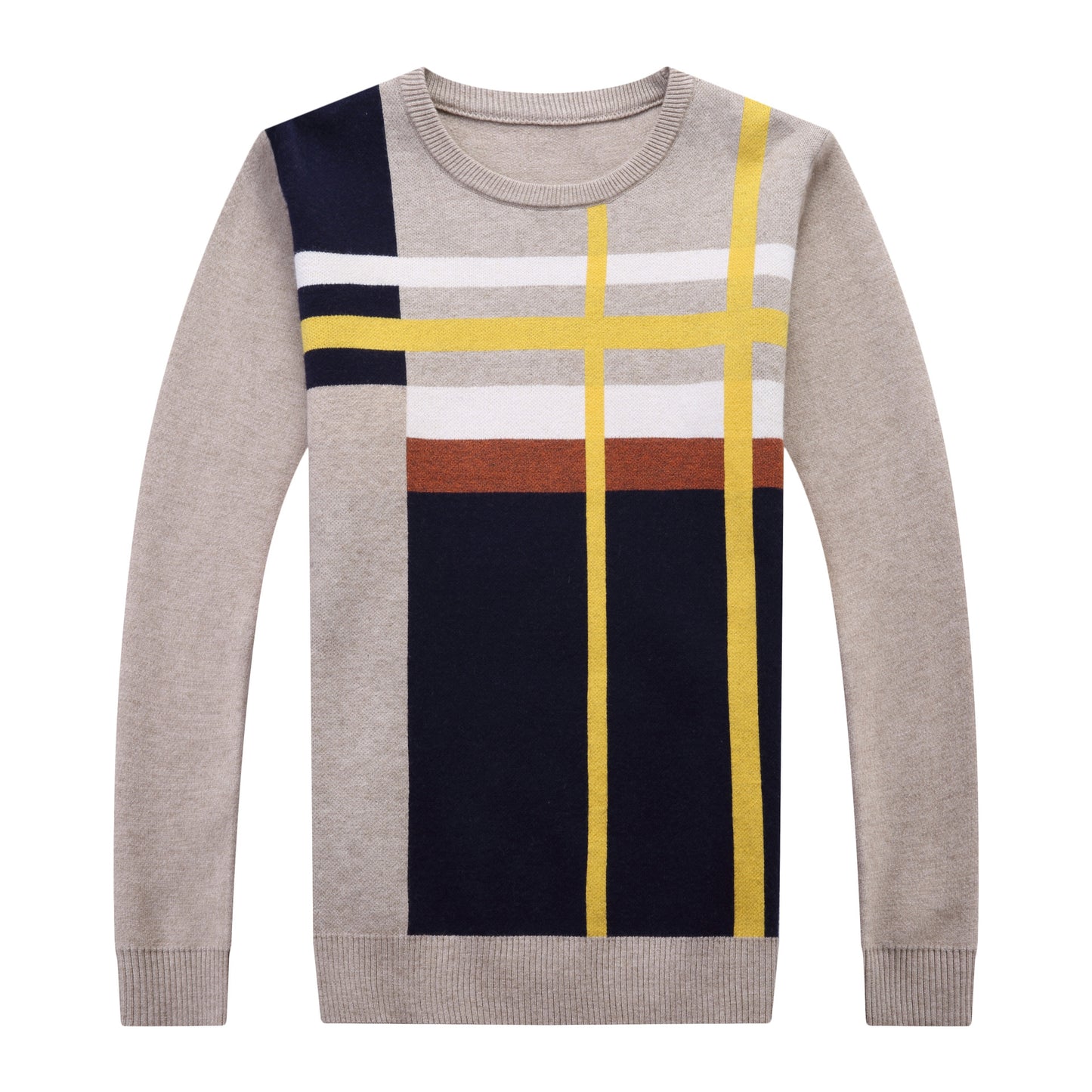 Colorblock crew neck sweater