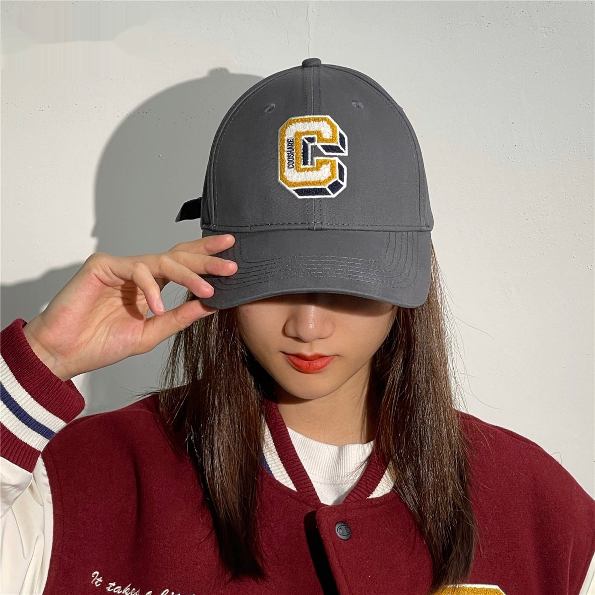 C Letter Hard Crown Baseball Cap Female