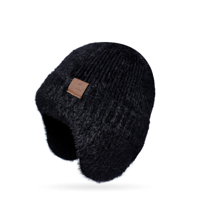 Winter Warm Plush Knitted Cold-proof Earflaps Slipover Hat