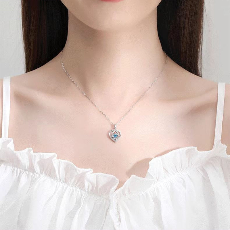 Silver 925 Heart-shaped luxury Necklace for Women