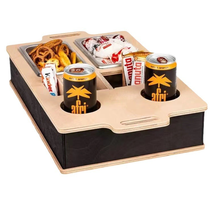 Natural Sofa Butler Snack Drinks Placed Wooden Box