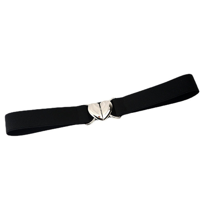 Elastic Stretch All-matching Love Buckle Thin Belt