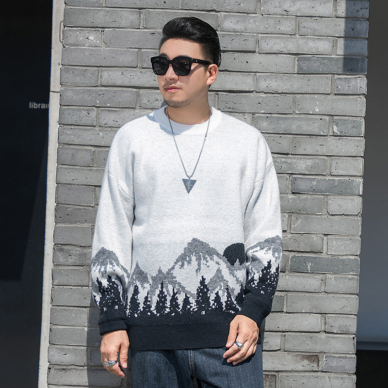 Plus Size Men's Autumn And Winter Crew Neck Sweater Men