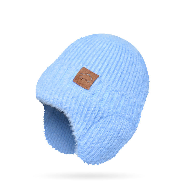 Winter Warm Plush Knitted Cold-proof Earflaps Slipover Hat