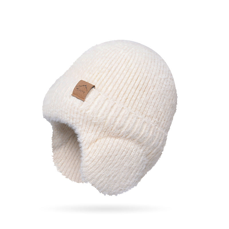 Winter Warm Plush Knitted Cold-proof Earflaps Slipover Hat