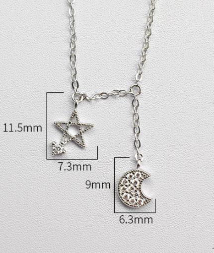 silver S925 silver star moon, bracelet,