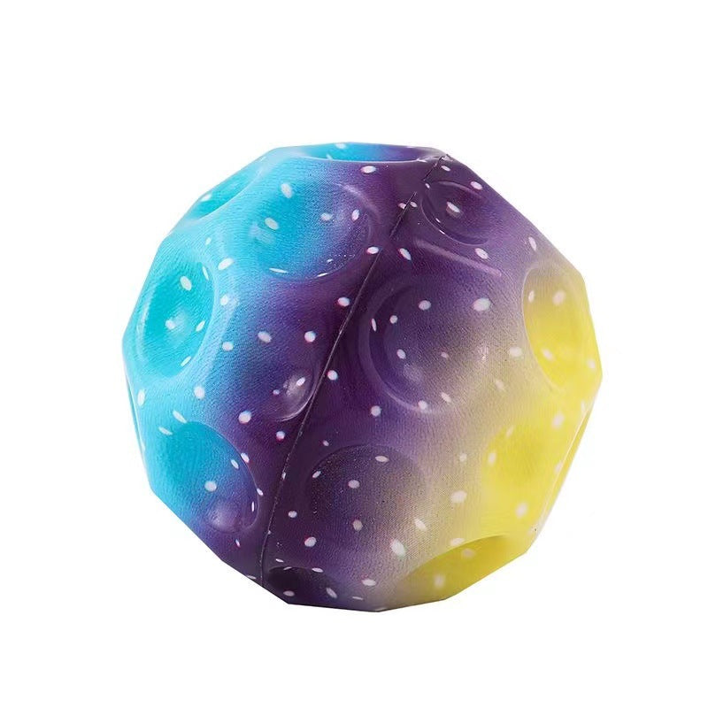 Colorful Hole Ball Soft Bouncy Ball Anti-fall Moon Shape Porous Bouncy Ball Kids Indoor Toys Ergonomic Design Elastic Ball