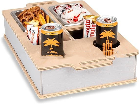 Natural Sofa Butler Snack Drinks Placed Wooden Box