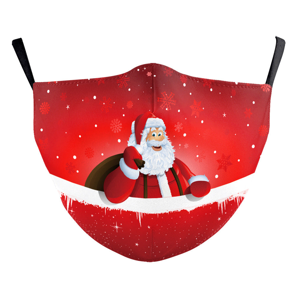 Christmas Beard Digital Printing Face Creative Double-layer Dust Mask