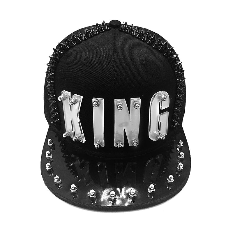 Hip-hop Flat-brimmed Cap Acrylic Letter Punk