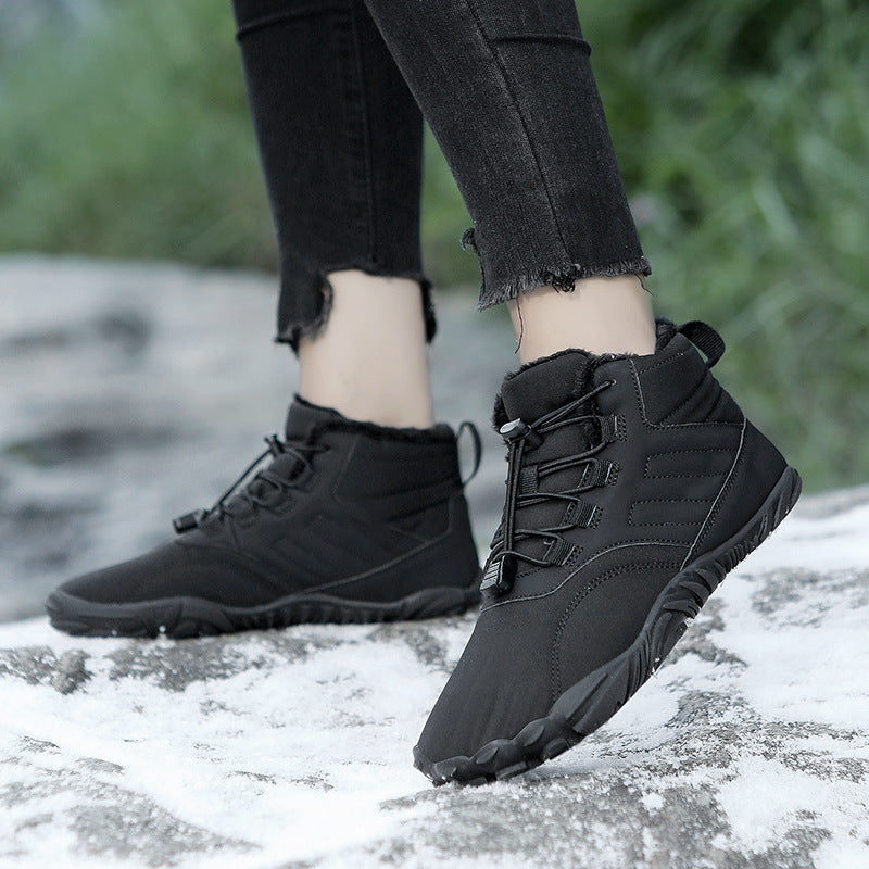 Outdoor Sports Cotton Shoes For Men And Women Winter Warm Slip-on Boots Wear-resistant Anti-ski Thickened Shoes Couple