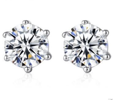 S925 Silver Hearts & Arrows Zircon Silver Stud Earrings