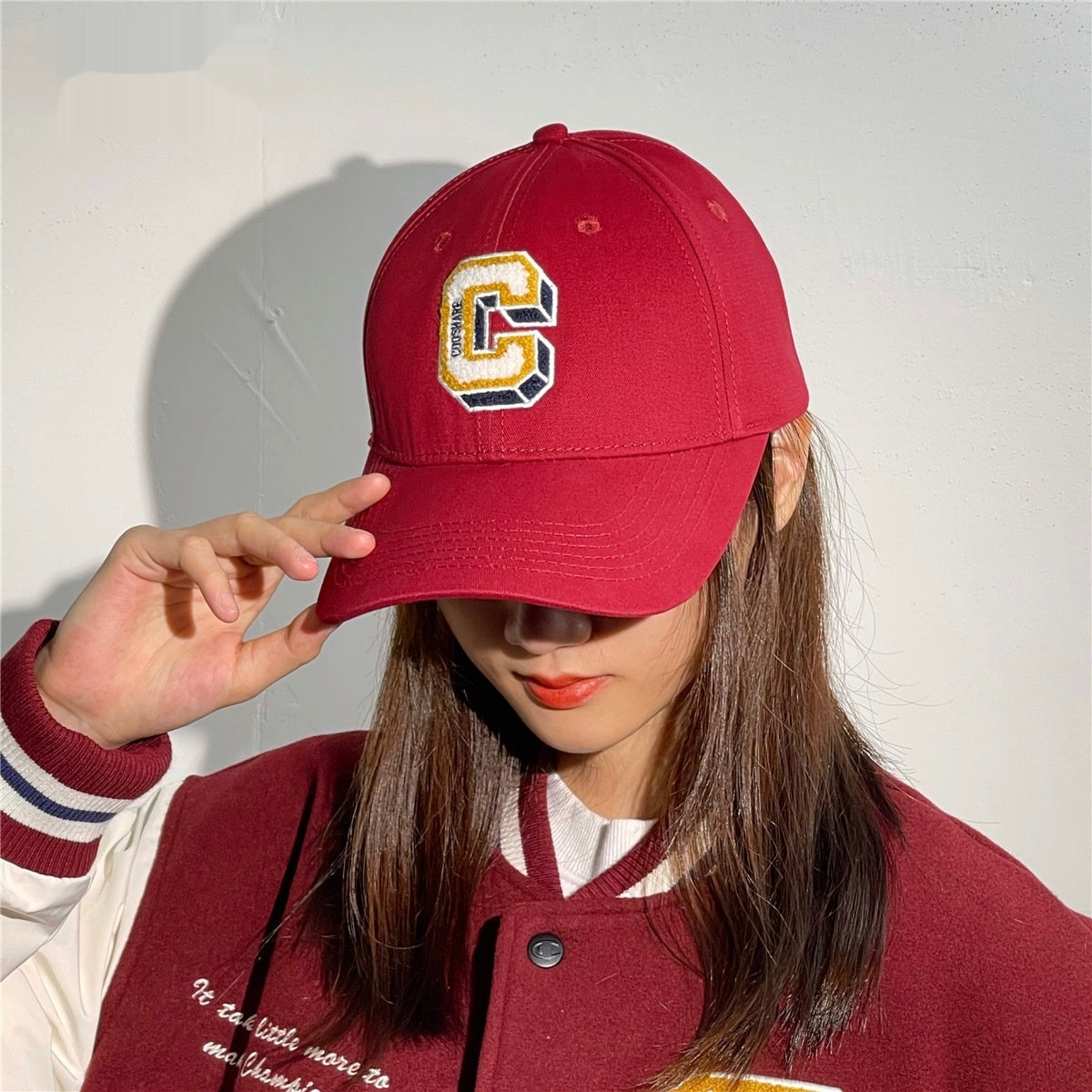 C Letter Hard Crown Baseball Cap Female