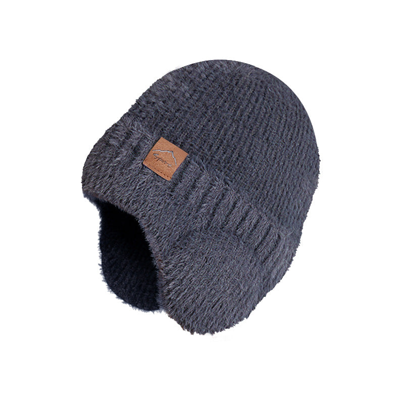 Winter Warm Plush Knitted Cold-proof Earflaps Slipover Hat