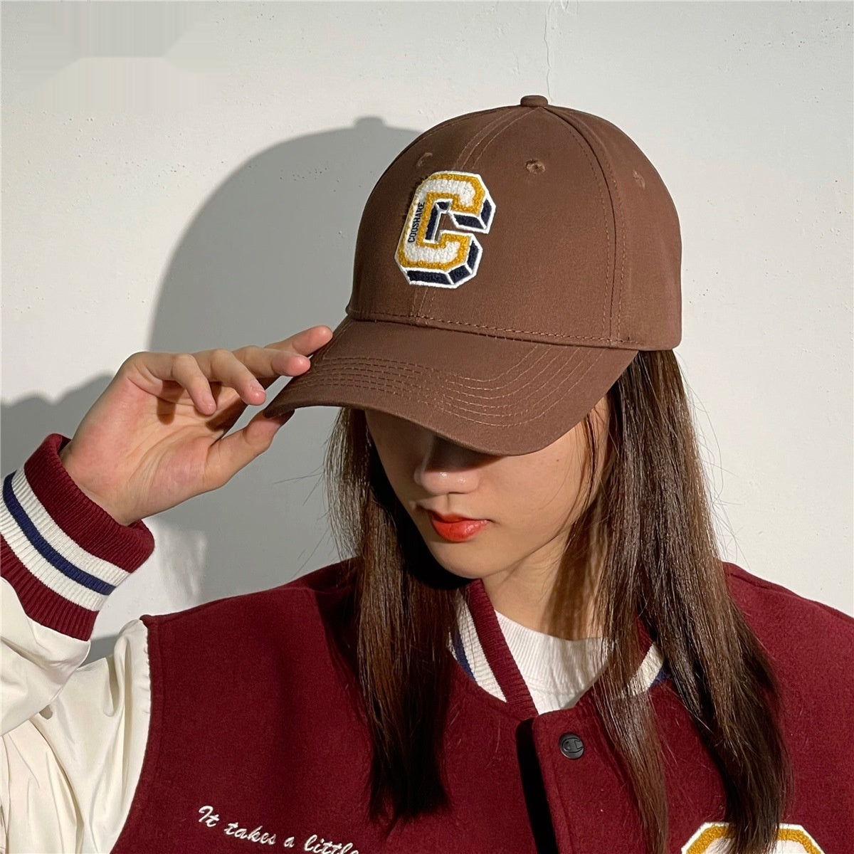 C Letter Hard Crown Baseball Cap Female