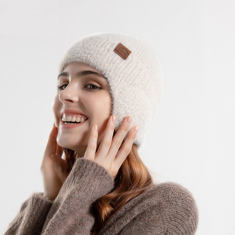 Winter Warm Plush Knitted Cold-proof Earflaps Slipover Hat