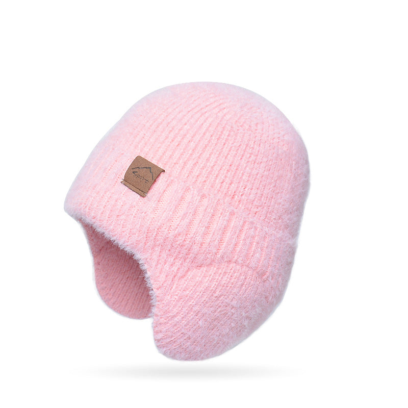 Winter Warm Plush Knitted Cold-proof Earflaps Slipover Hat