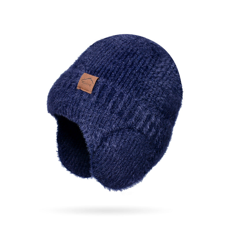 Winter Warm Plush Knitted Cold-proof Earflaps Slipover Hat