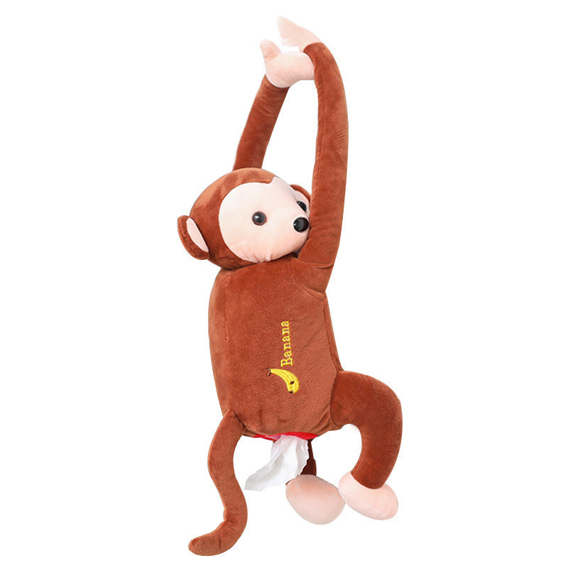 Hanging Pippi Monkey Tissue Box Car Tissue Pumping Car Seat Back Buckle Tissue Box Cartoon Cute